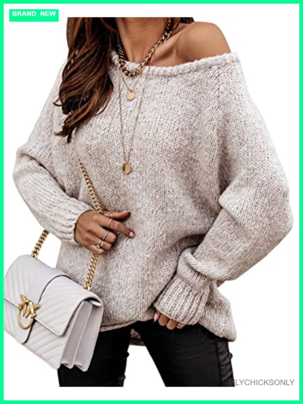 Women's Oversized Long Sleeve Ribbed Knit Sweater Pullover Crew Neck